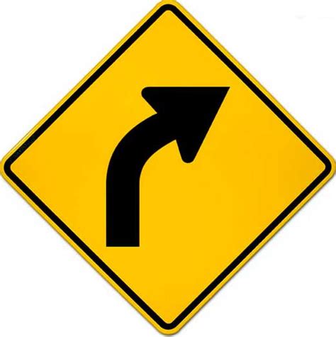 an upcoming curve in the road sign