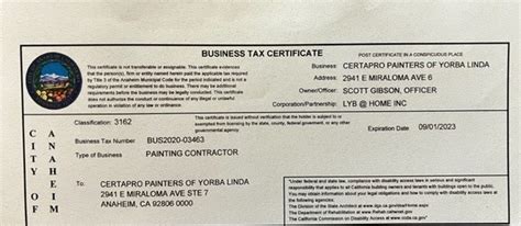 anaheim business license