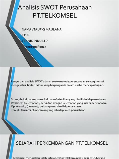 analisis swot pt telkomsel