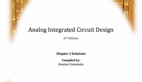 Analog Integrated Circuit Design Solutions Manual Johns Martin Pdf Document
