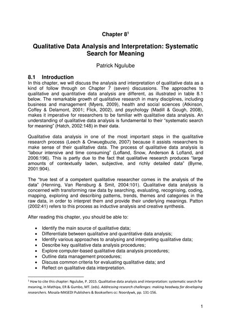 analysis and interpretation of data in research example