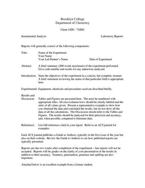 analysis in a lab report example