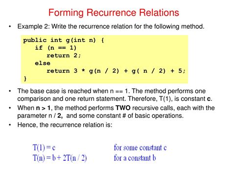 analysis of recursive algorithms through recurrence relations substitution method