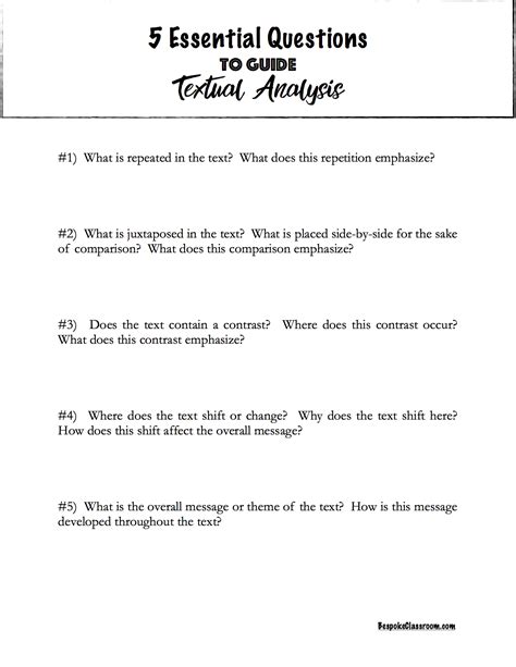 analysis questions examples english