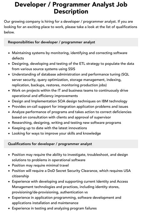 analyst programmer jobs