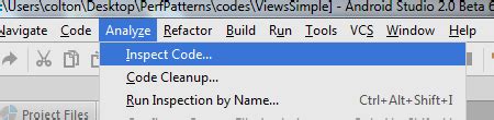 Analyze Inspect Code Android Studio