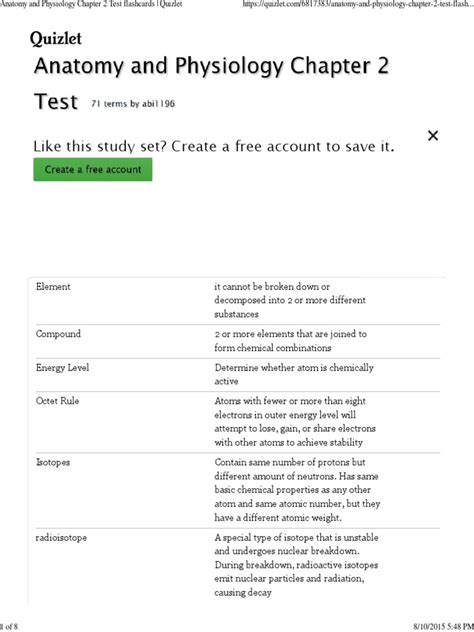 Anatomy And Physiology Chapter 2 Basic Chemistry Answers Anatomical