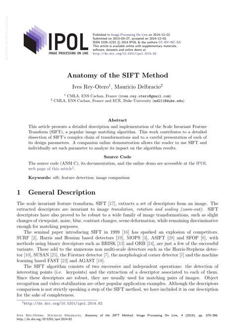 anatomy of the sift method