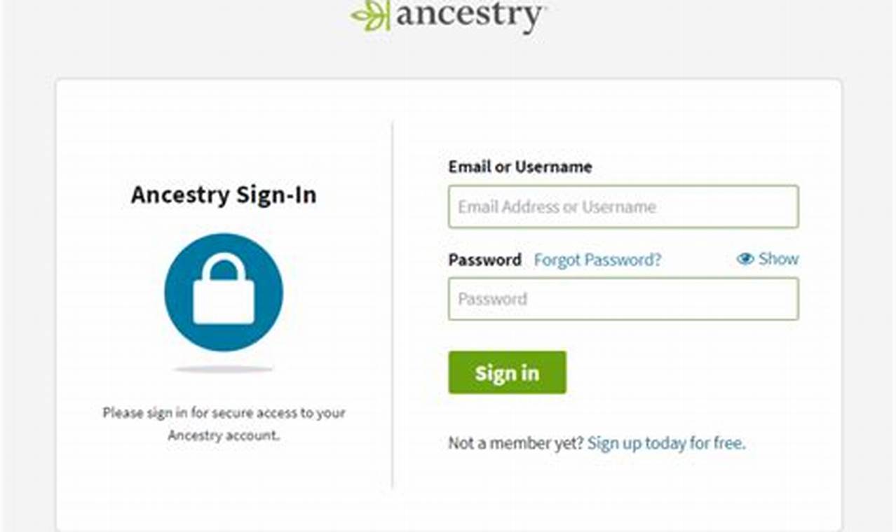 ancestry sign-in UK