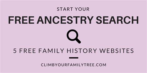 ancestry search free family tree records