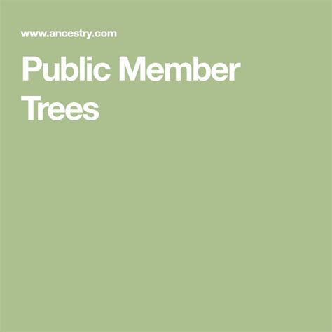 ancestry search public member trees