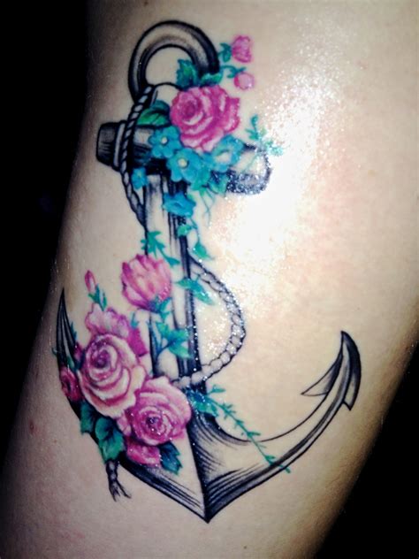 The Best Anchor Flower Tattoo Designs References