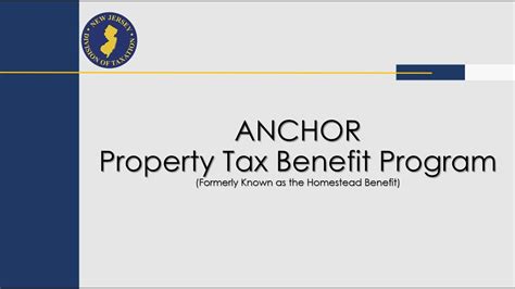 anchor benefit welcome nj taxation