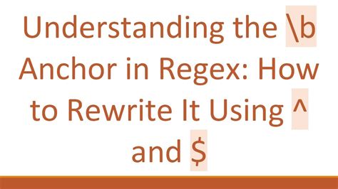 Anchor Regex Text