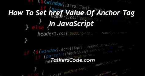 Anchor Tag Javascript Attribute