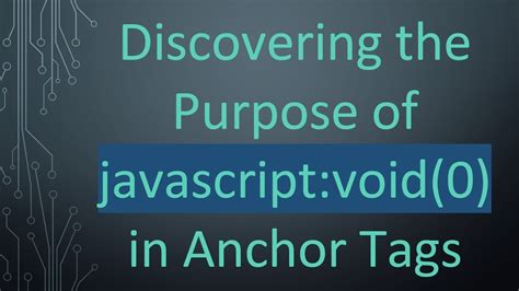 Anchor Tag Javascript Void