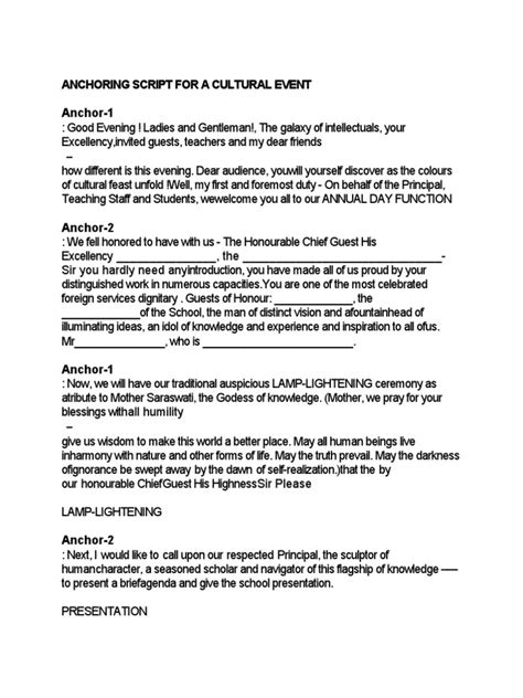 Anchoring Script For Fun Event