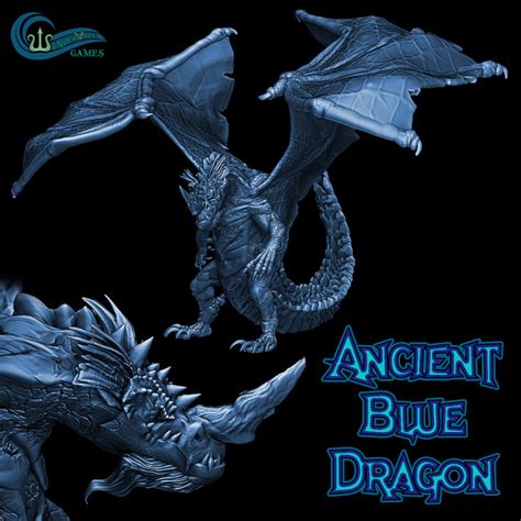 Ancient Blue Dragon Printable Mini