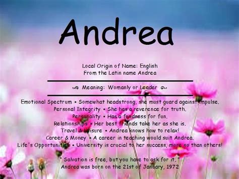 andrea name meaning and personality