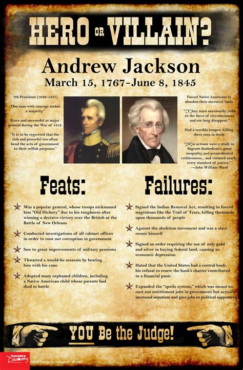 Andrew Jackson Villain or Hero? 5 Strategies for Teaching Point of