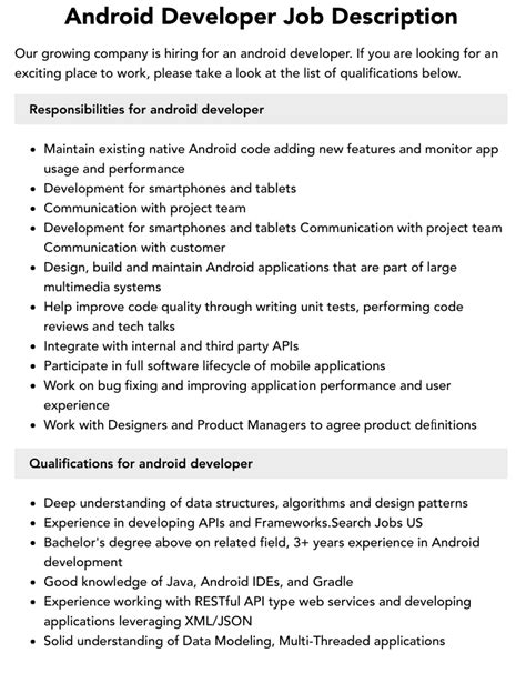 Android Developer Job Description & Job Opportunities