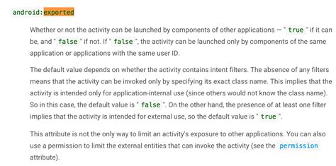Android Activity Exported