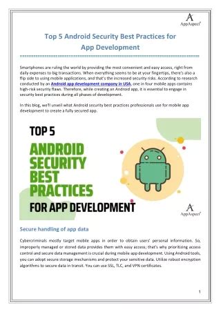  62 Essential Android App Development Security Best Practices Best Apps 2023