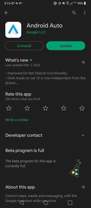 android auto not working after android 15 update