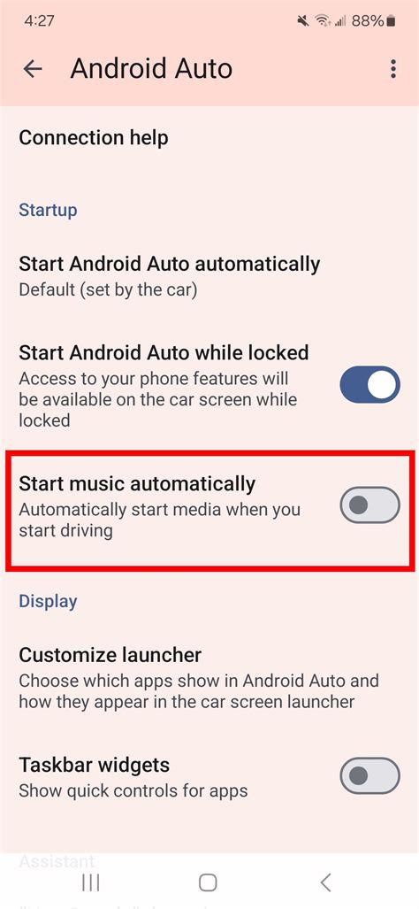android auto start music automatically not working