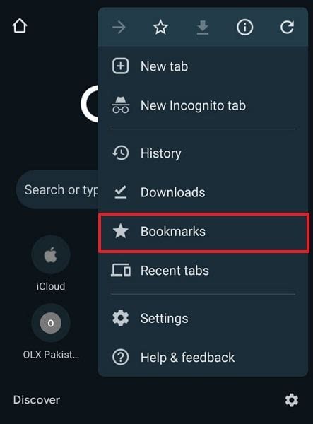 Android Bookmarks List