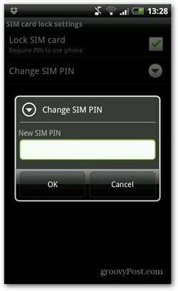 android change pin code sim