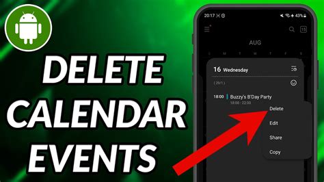 Android Delete Calendar Event Programmatically