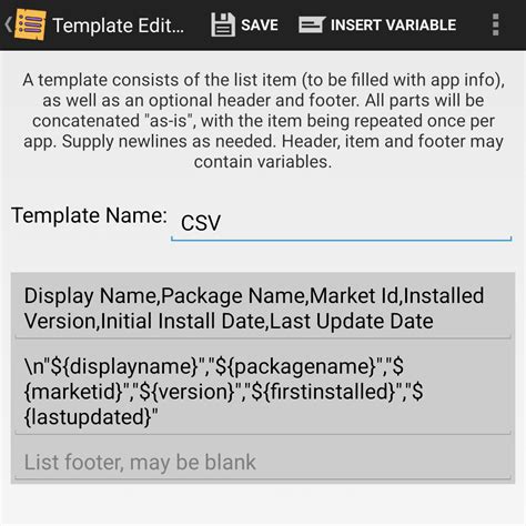 android export list of installed apps