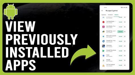 android list of previously installed apps