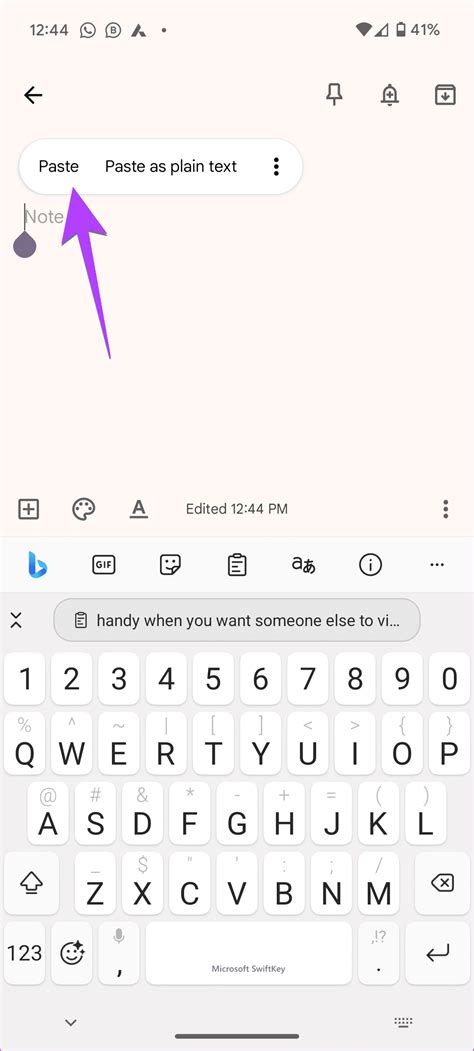 Android Paste Text