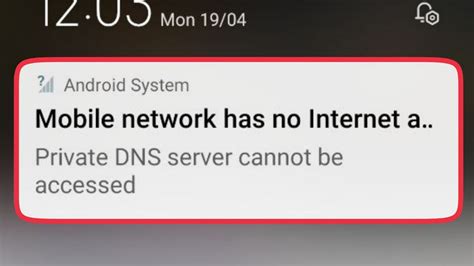 android private dns server cannot be accessed