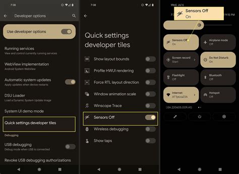 Android Sensors Off Setting