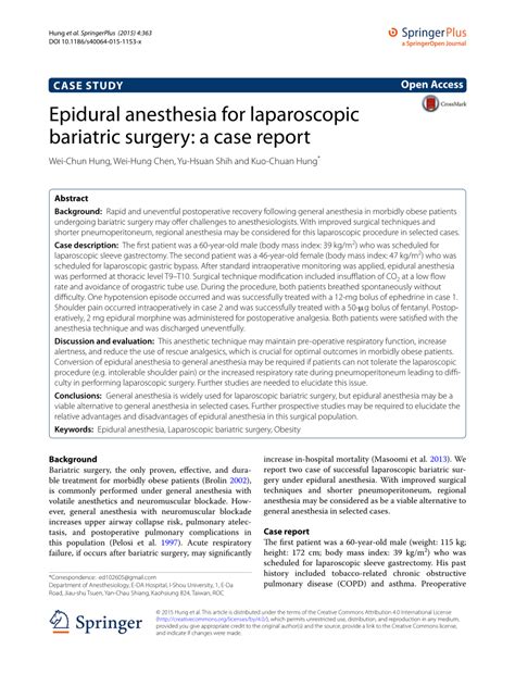 Anesthesia Case Report Epidural