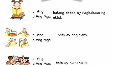 Ang o Ang mga_1 | Filipino | Worksheets, Kindergarten activities, Tagalog