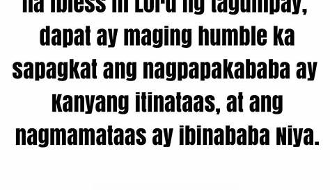 Sapagkat ang nagmamataas ay... - Daily Tagalog Bible Verse | Facebook