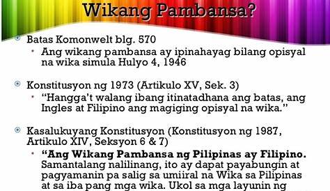 Konstitusyonal na batayan ng wikang pambansa