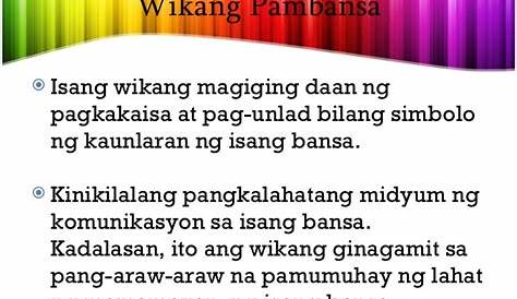 Ang Filipino Bilang Wikang Pambansa
