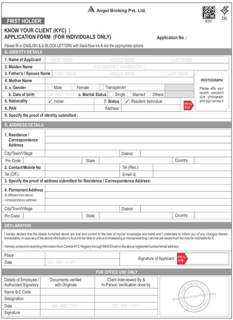 angel broking demat account opening form