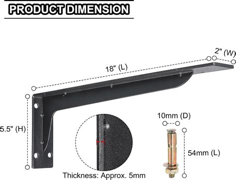 angle shelf supports sizes