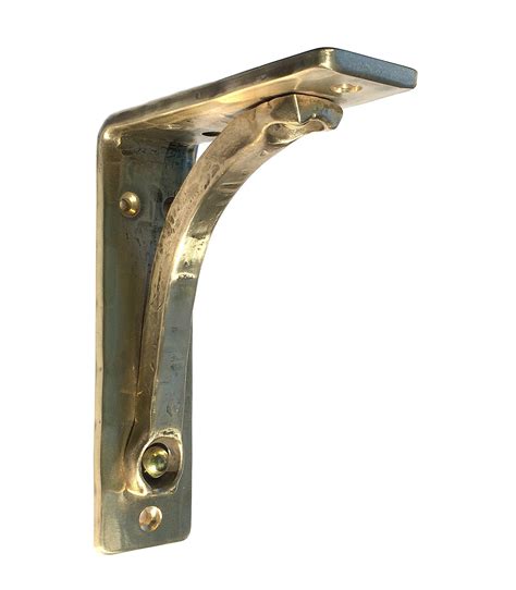 angled shelf bracket brass