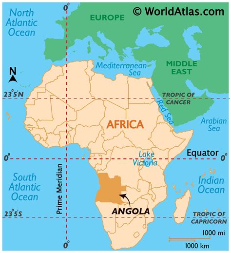 angola in map of africa