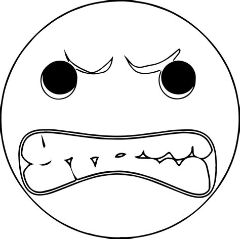 Angry Face Coloring Page