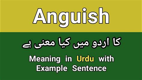 anguish meaning in urdu with example in english