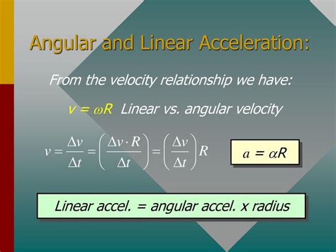 Angular Acceleration And Velocity Relationship
