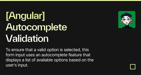Angular Autocomplete Input Validation